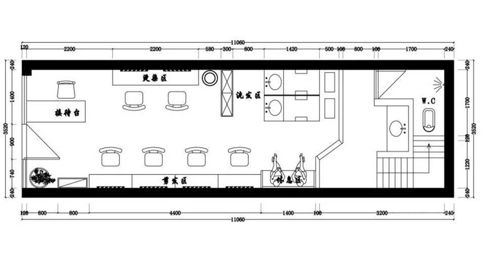 深圳龍華美發店平面布置圖 深圳龍華美發店平面布置圖