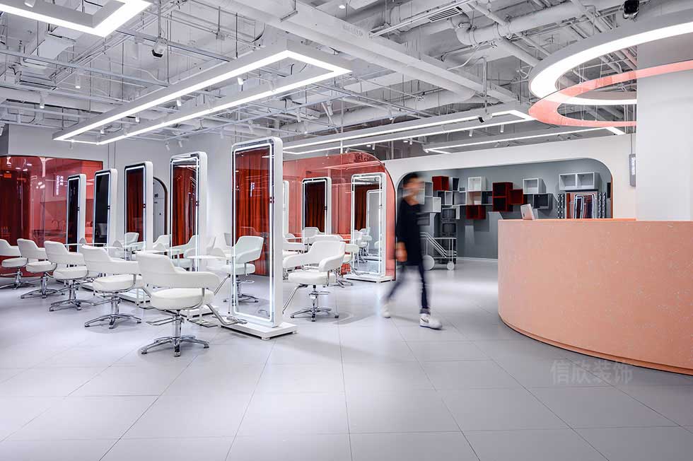 深圳羅湖400平方美發店裝修大廳施工案例 深圳羅湖400平方美發店裝修大廳施工案例