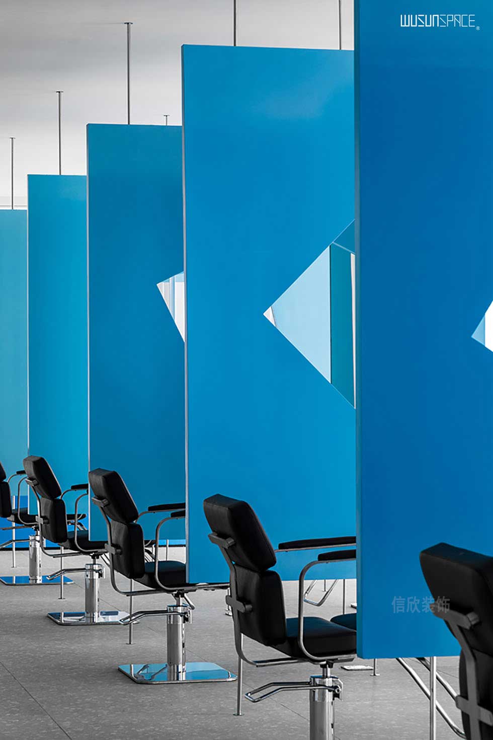深圳福田藍(lán)色的美發(fā)會所裝修設(shè)計 深圳福田藍(lán)色的美發(fā)會所裝修設(shè)計