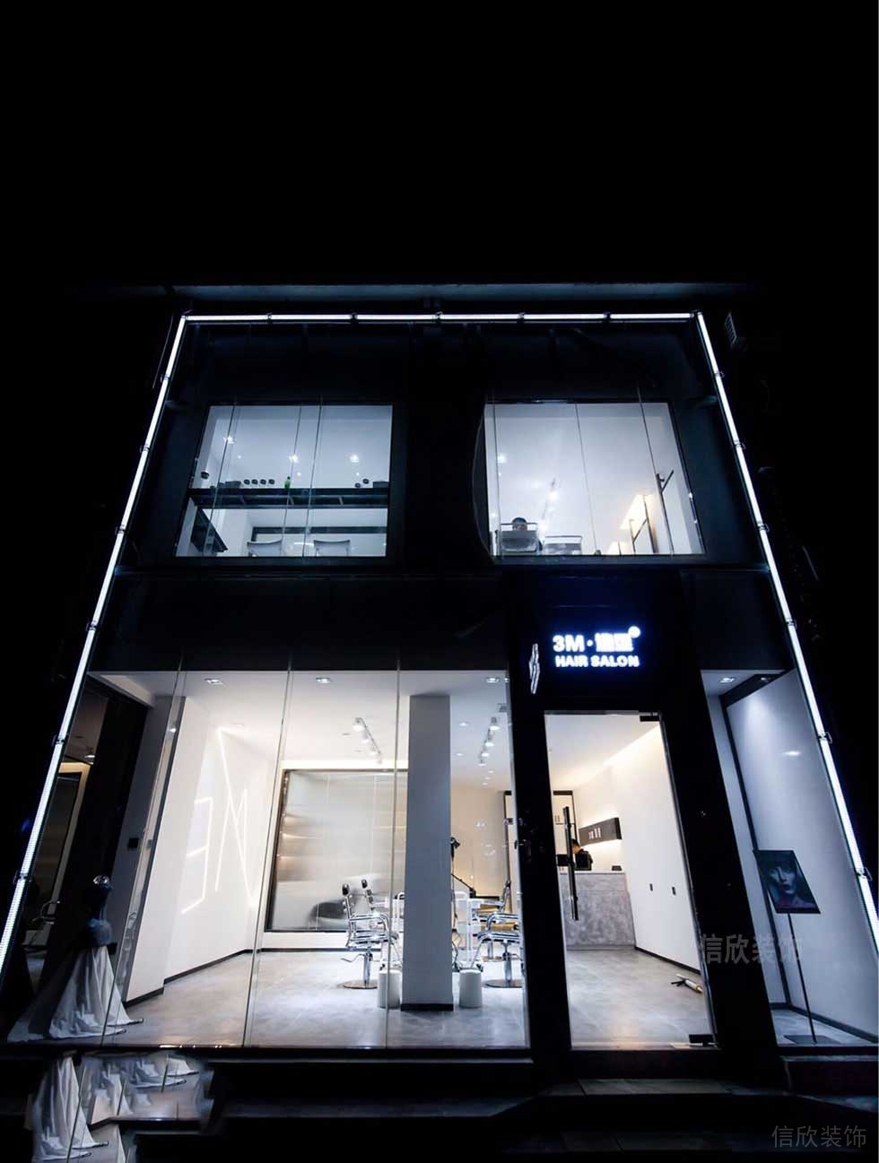 發(fā)廊工作室復式雙層玻璃墻體設計效果圖工作室辦公樓裝修