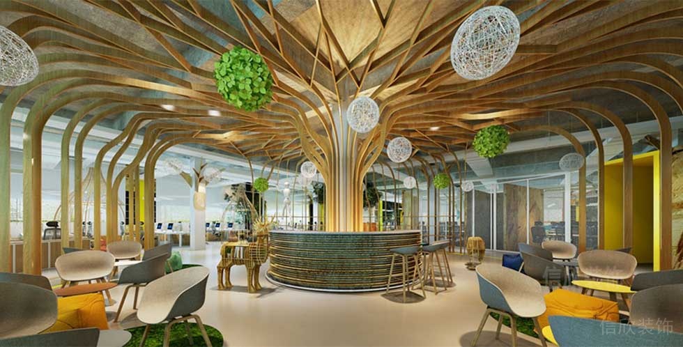 北歐風(fēng)格辦公室案例休閑洽談廳效果圖