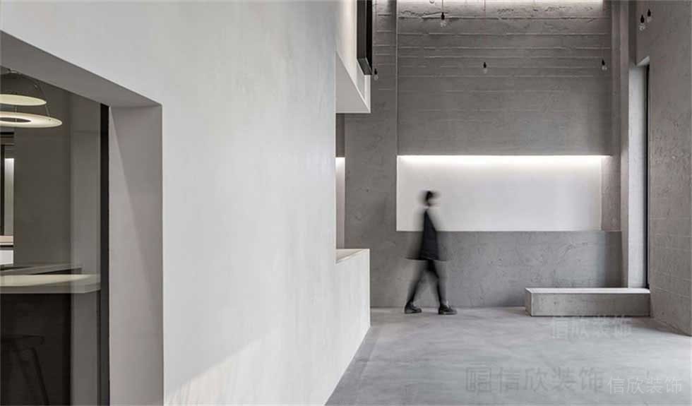 灰色調(diào)工業(yè)風(fēng)現(xiàn)代簡(jiǎn)約過道裝修設(shè)計(jì)辦公室