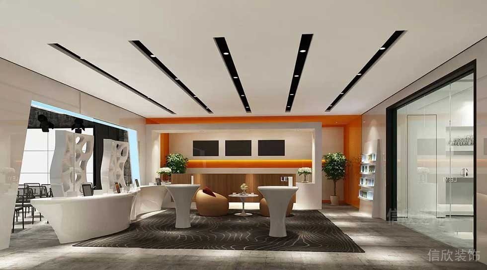 辦公室休息區(qū)天花內嵌式吸頂燈裝修地毯效果圖多人員工開放式休息區(qū)