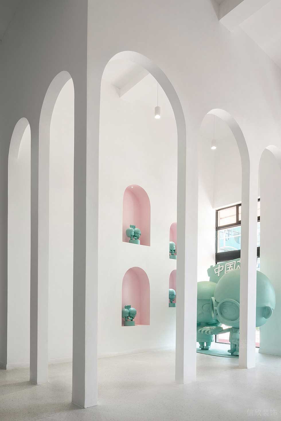 簡約北歐風(fēng)辦公空間藝術(shù)玄關(guān)效果圖