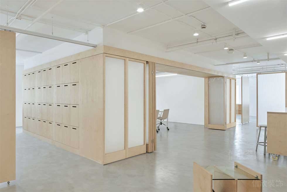 簡約北歐風(fēng)辦公空間資料室過道裝修圖