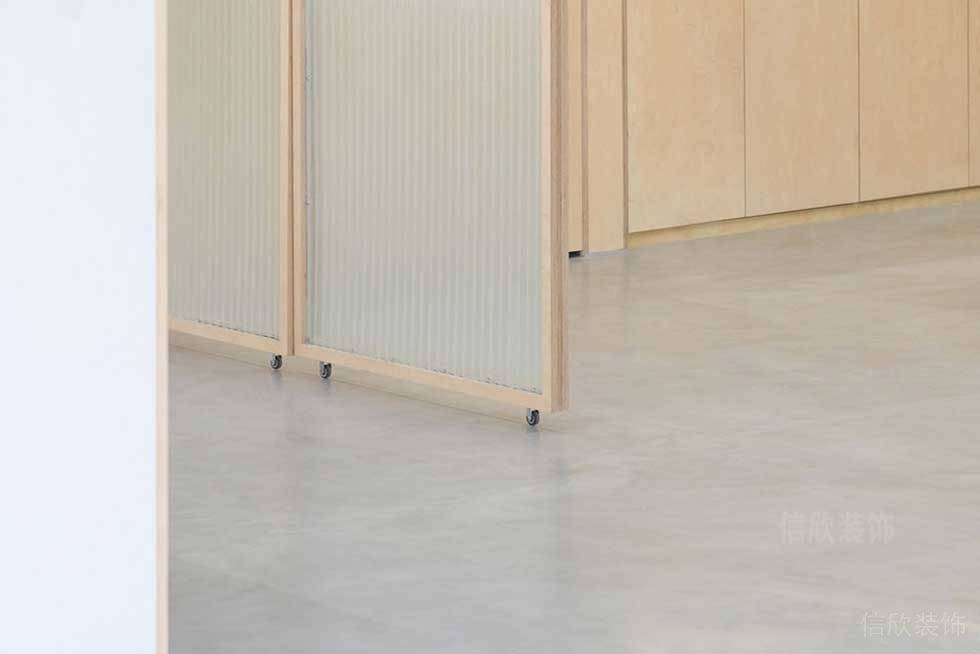 簡約北歐風(fēng)辦公室玻璃推拉門效果圖