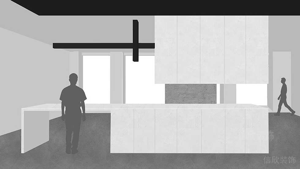 裝修渲染效果圖辦公室墻體鏤空設(shè)計圖