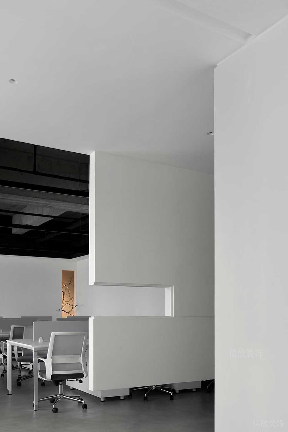 簡約風格公司辦公區(qū)藝術懸空隔斷裝修圖
