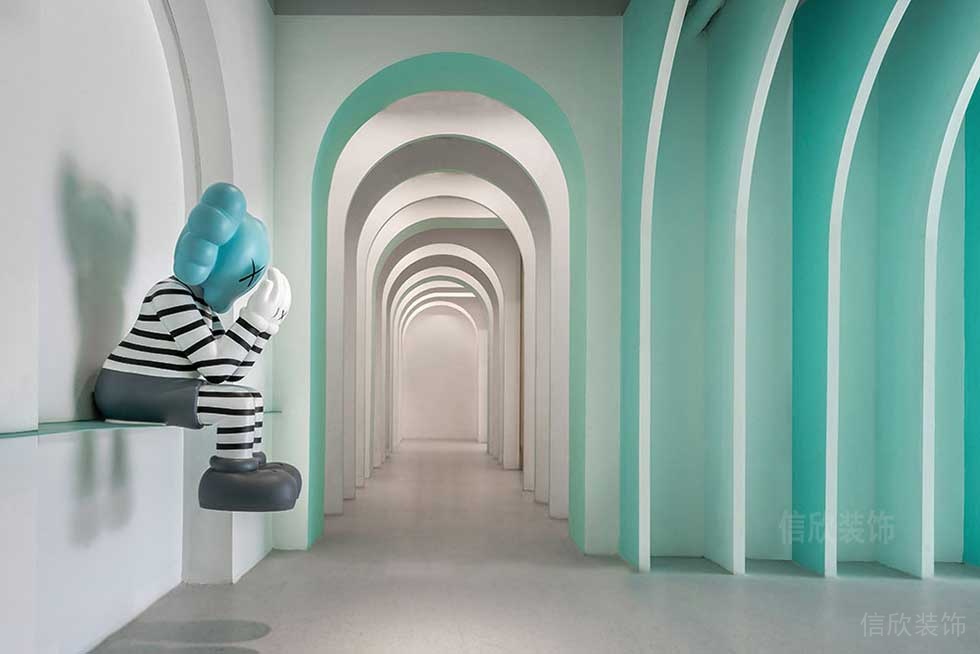 現(xiàn)代北歐風(fēng)辦公室拱形門洞藝術(shù)走廊設(shè)計(jì)圖