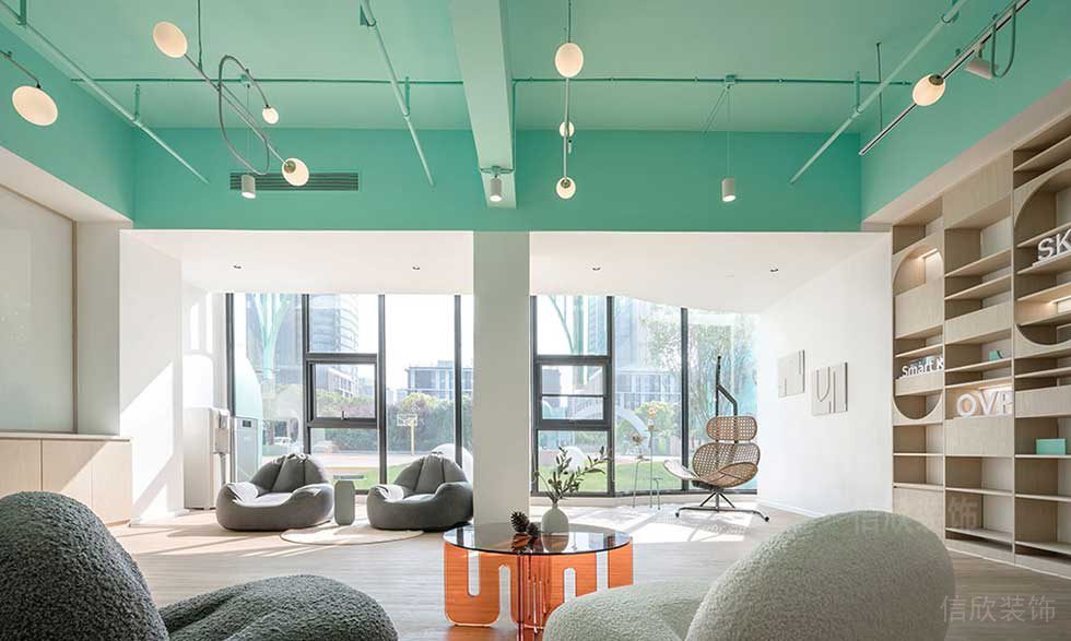 現(xiàn)代北歐風(fēng)辦公室員工休息廳效果圖