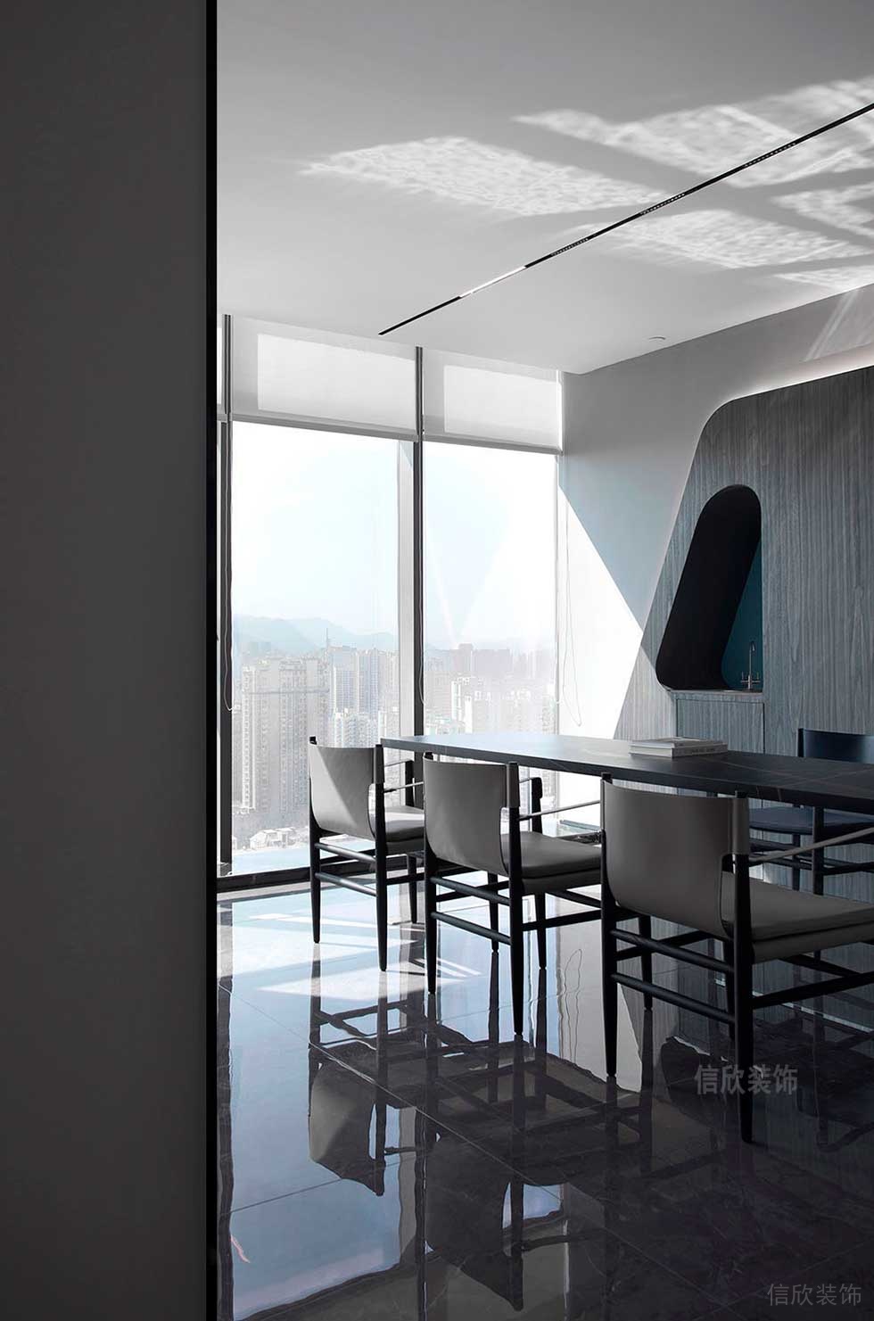 現(xiàn)代簡約風辦公空間休閑接待室效果圖