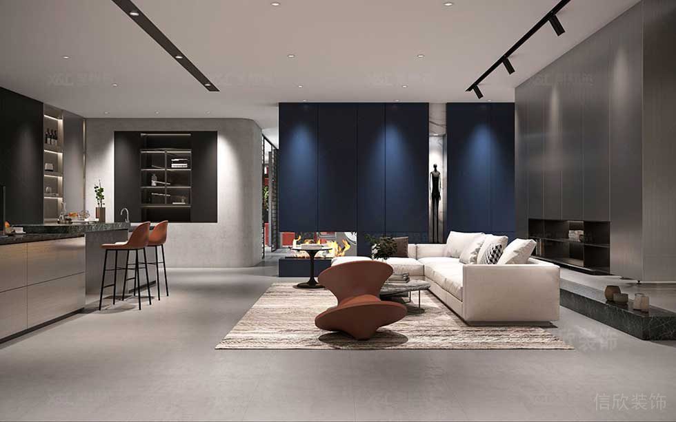 現(xiàn)代簡約風格辦公空間茶水休閑廳效果圖