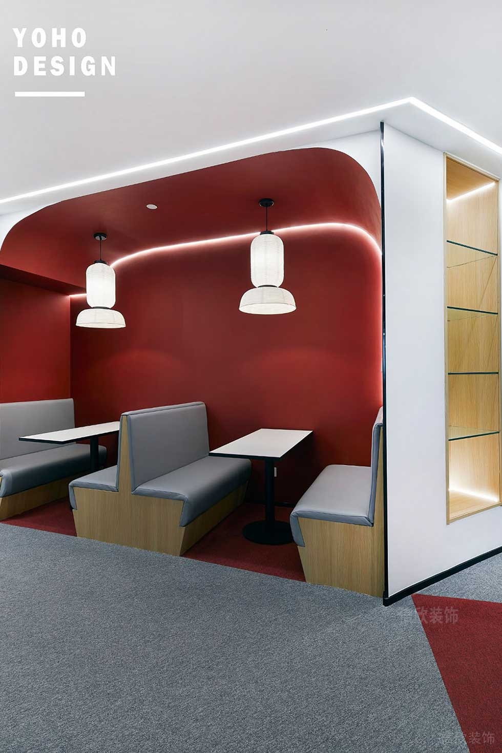 現(xiàn)代簡約風(fēng)格辦公室卡座洽談區(qū)裝修圖
