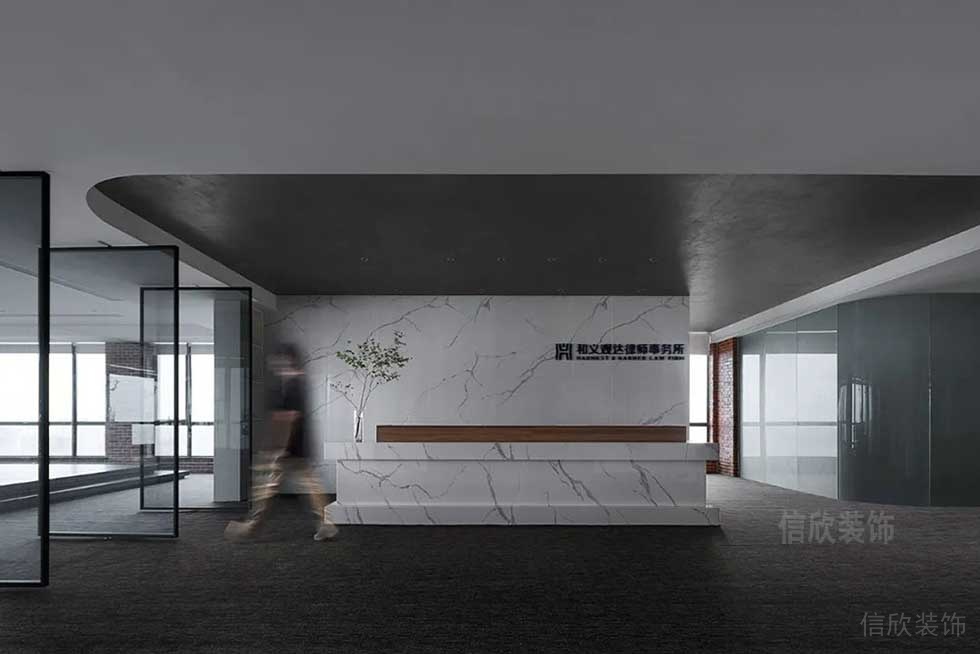 現(xiàn)代簡約風(fēng)格辦公室前臺接待區(qū)裝修圖