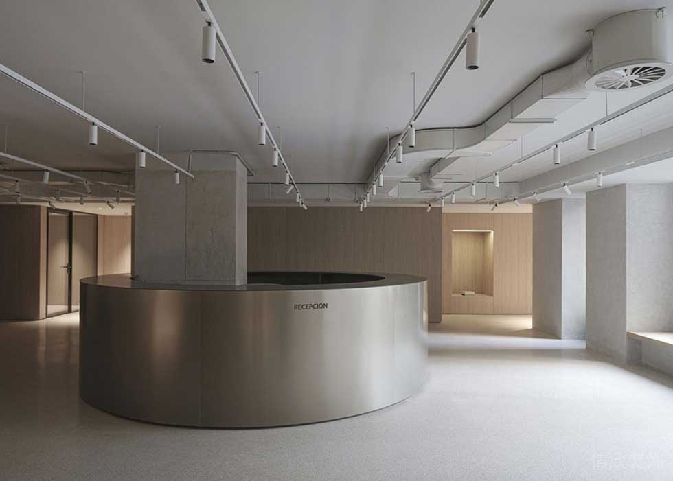 現(xiàn)代簡約風(fēng)格辦公室前臺效果圖