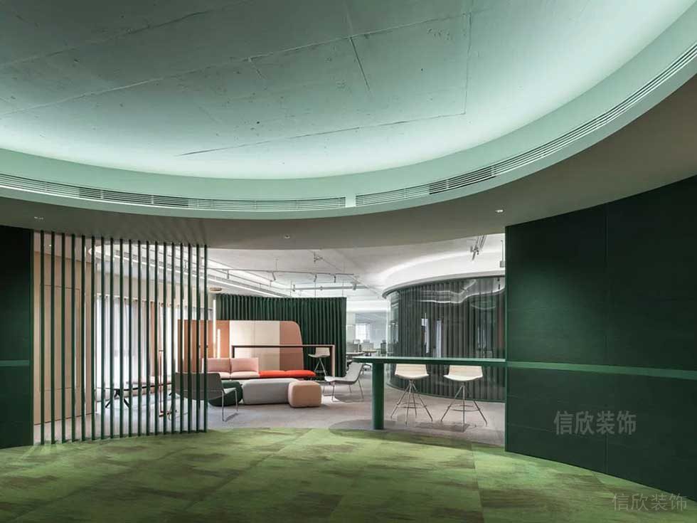 現(xiàn)代簡約風格辦公室中庭休閑廳效果圖