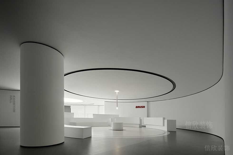 現(xiàn)代簡約風(fēng)格辦公室裝修工程中庭空間效果圖