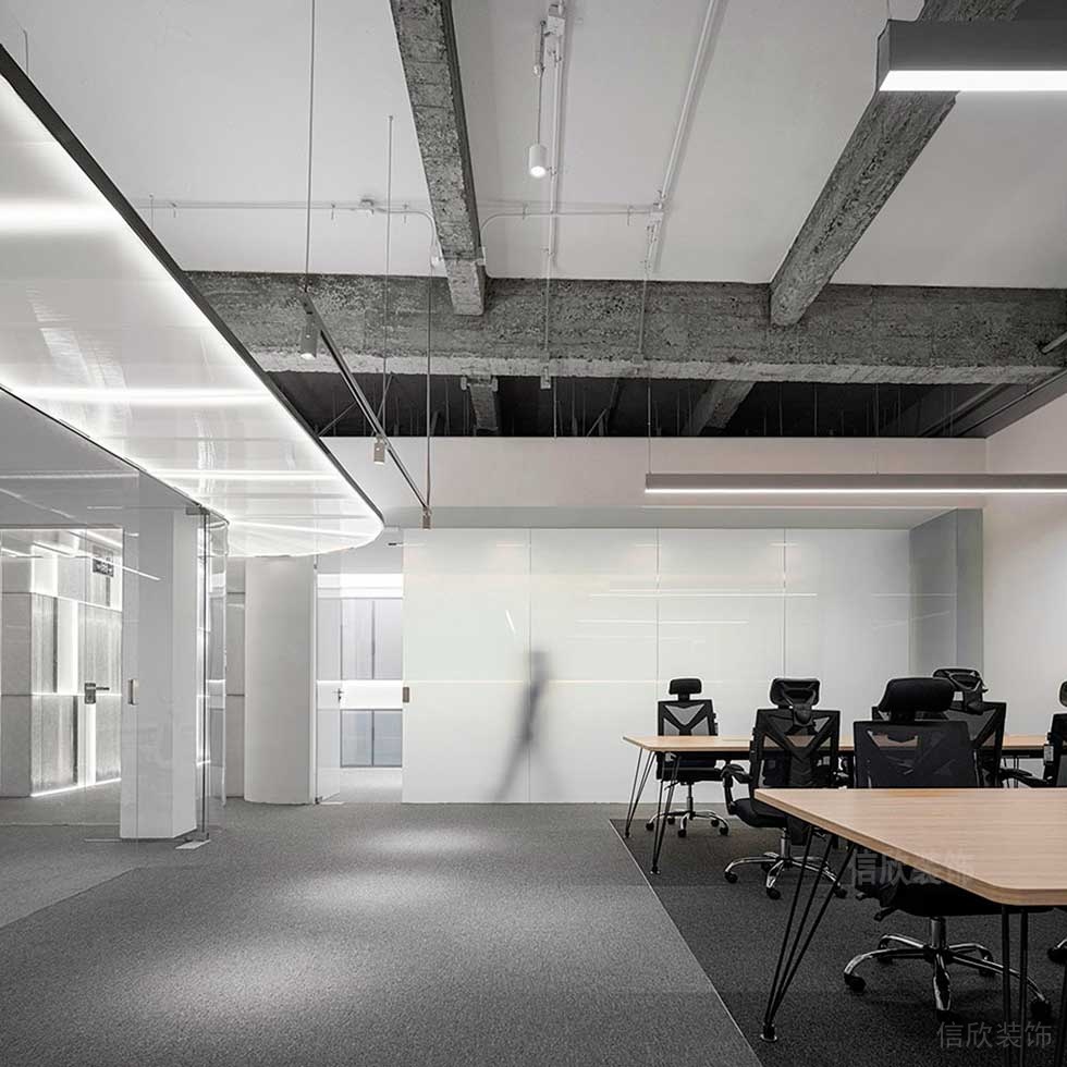 現(xiàn)代簡約風(fēng)格工作室裝修案例辦公區(qū)過道效果圖