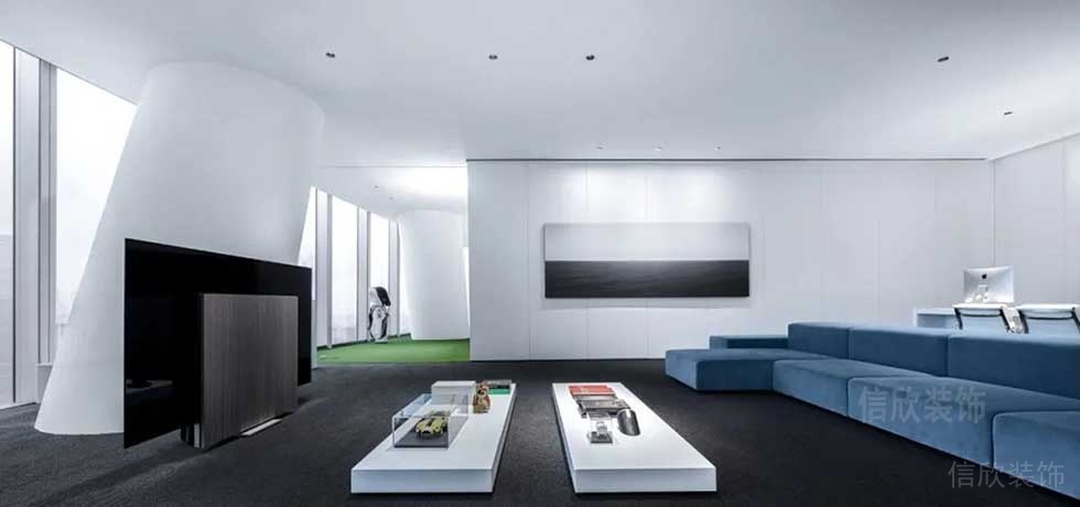 現(xiàn)代簡約風格企業(yè)辦公室休閑接待廳效果圖