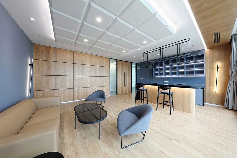 現(xiàn)代簡約風格商務辦公空間茶水休閑室裝修圖