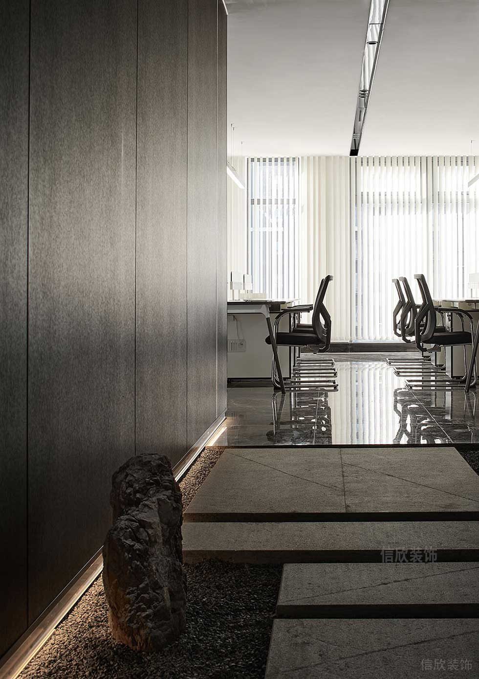 現(xiàn)代中式風(fēng)格辦公室入口過道空間效果圖