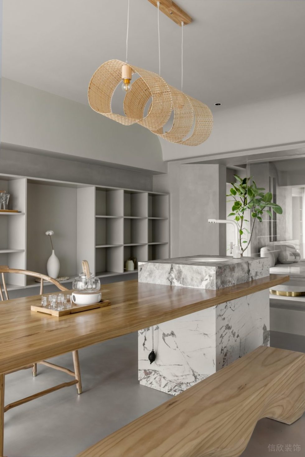 新中式風(fēng)格辦公室案例茶室裝修圖