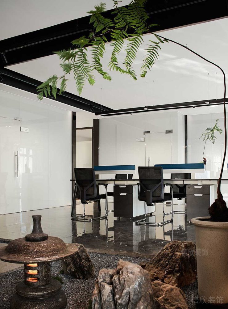 新中式風(fēng)格寫字樓園林特色辦公區(qū)裝修圖