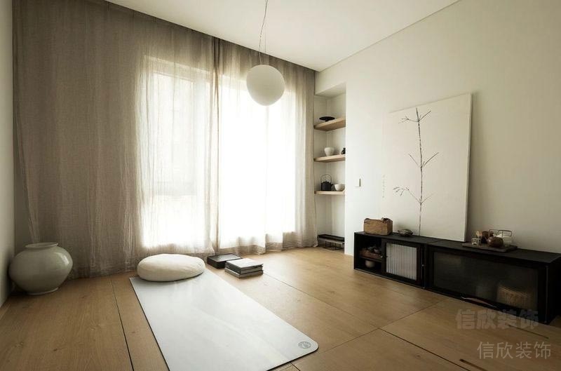 西麗新房裝修瑜伽室及禪意會(huì)客閱讀室