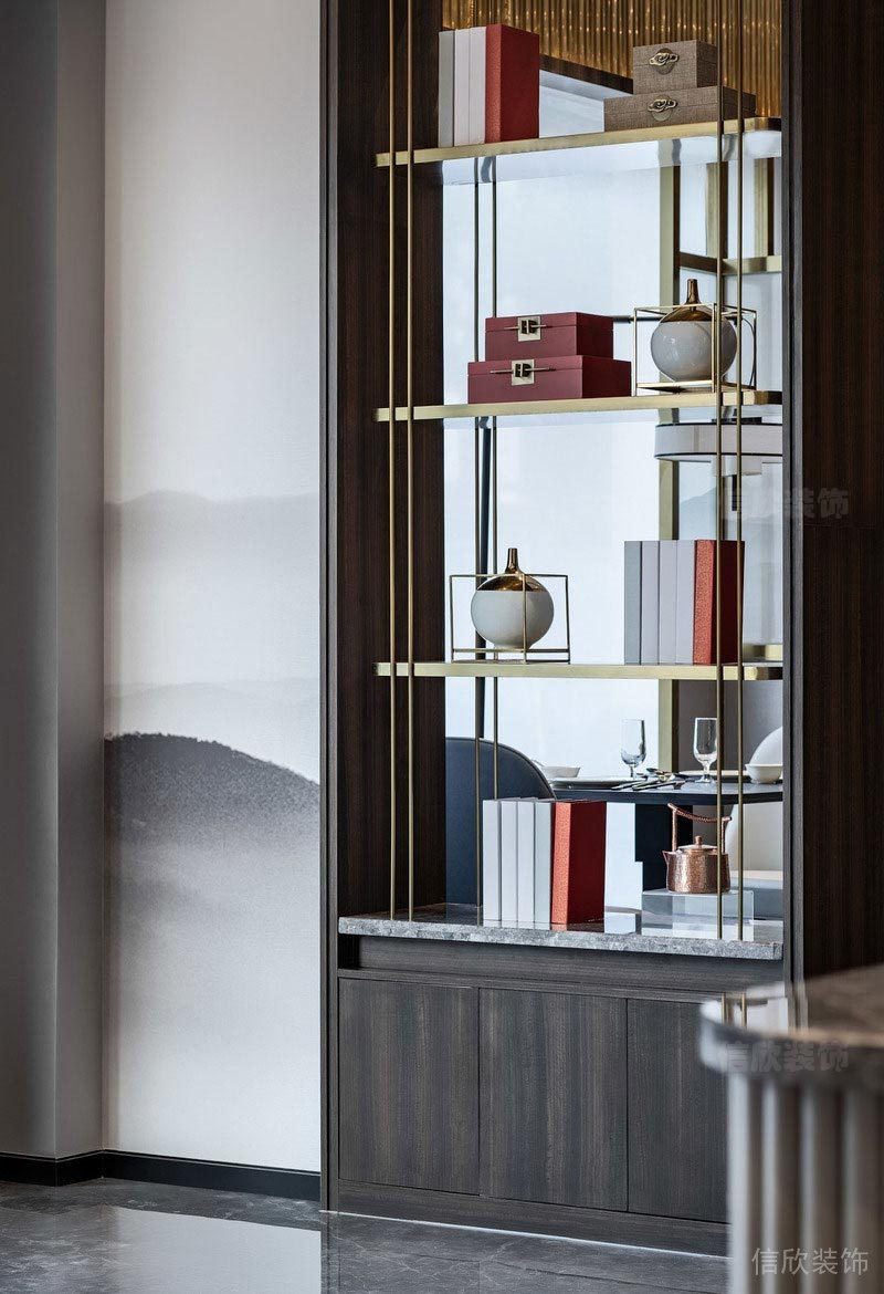 深圳龍崗餐飲店裝修圖藝術(shù)展示層架