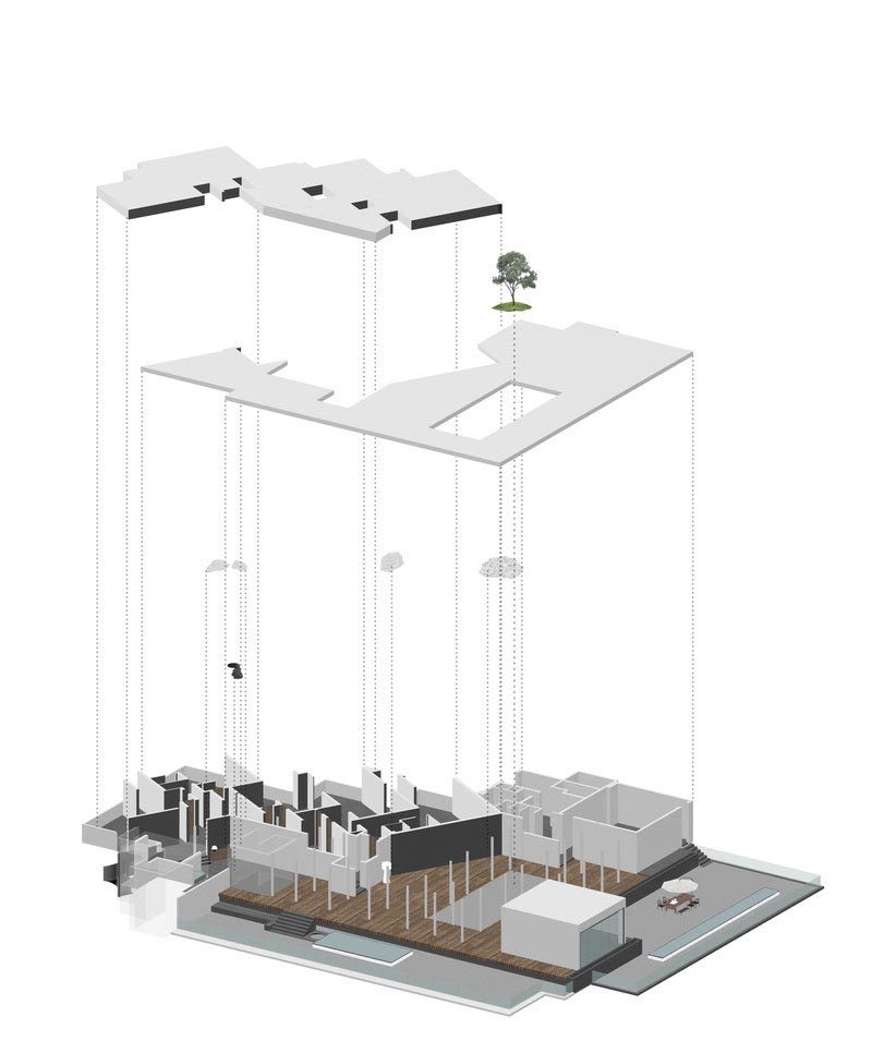 南山餐廳裝修設計效果圖概念解構(gòu)剖析軸測圖