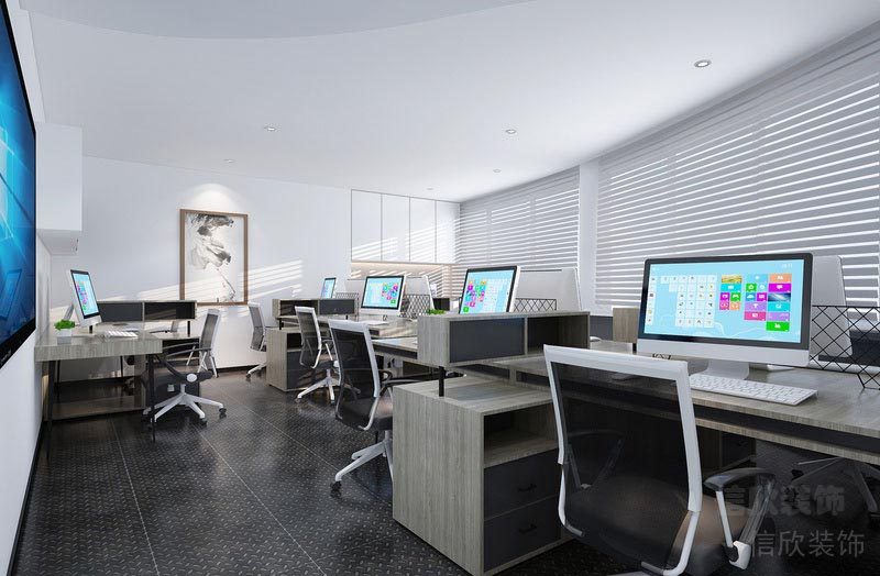 公共辦公空間黑色壓花地板