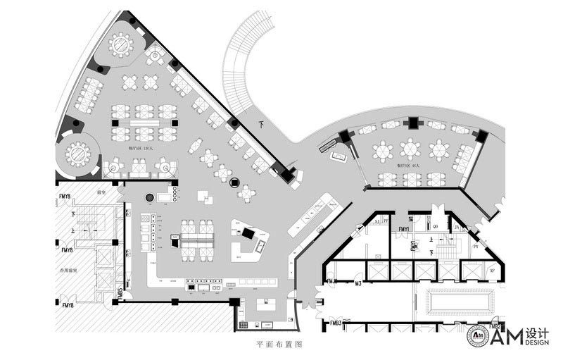 福田酒店餐廳裝修設(shè)計效果圖平面布置圖