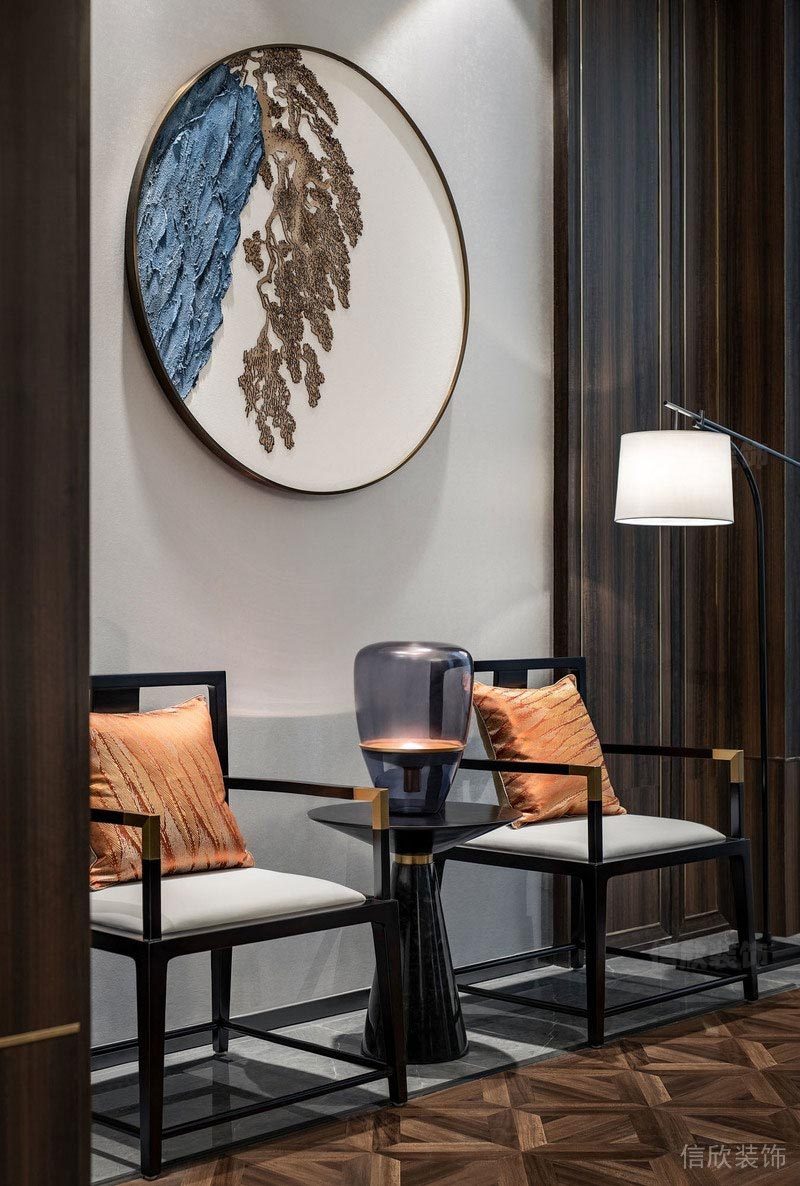 深圳龍崗餐飲店裝修圖高級經(jīng)典包間墻面涂料