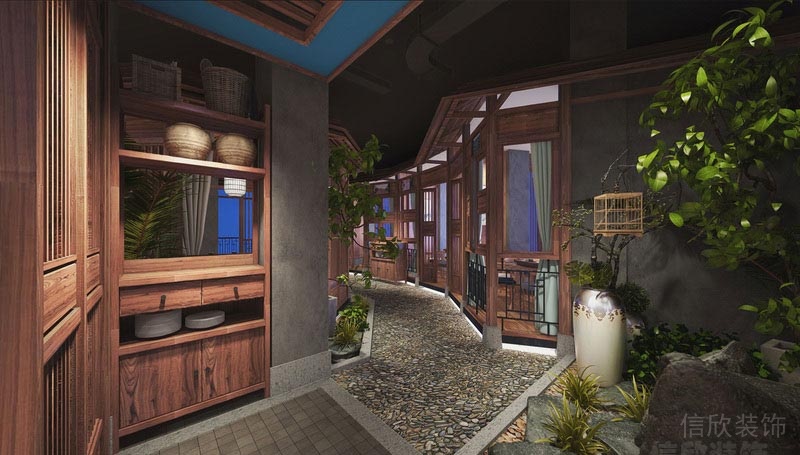 深圳福田餐飲店裝修圖情景玄關(guān)