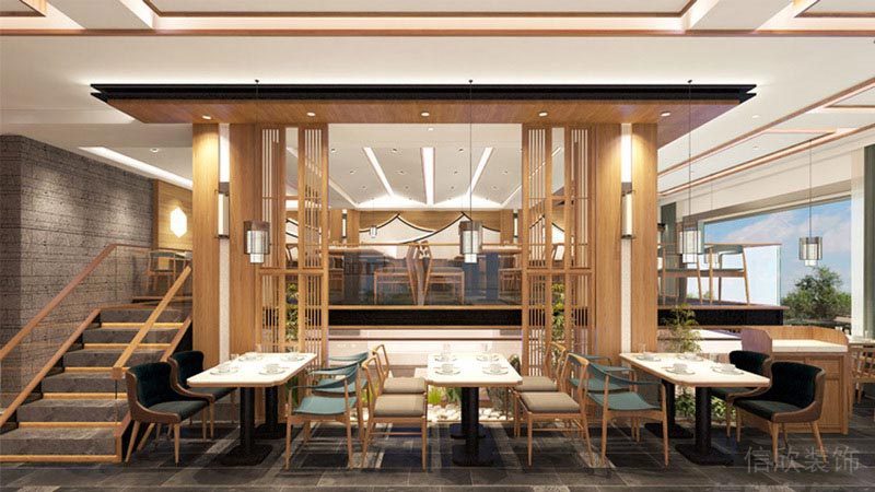 深圳福田餐飲飯館湯包裝修設計圖用餐區家具