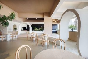 深圳簡約風(fēng)格素食館裝修設(shè)計大廳用餐區(qū)效果圖