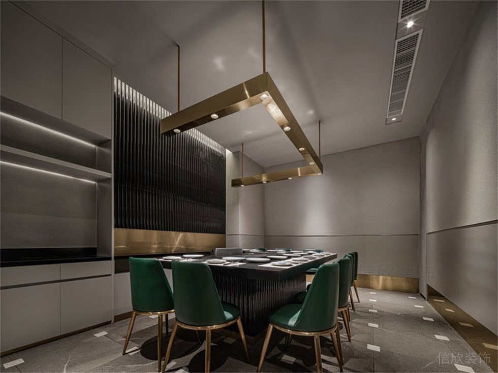 深圳寶安輕奢風(fēng)格鐵板燒餐廳裝修設(shè)計(jì)貴賓包廂效果圖