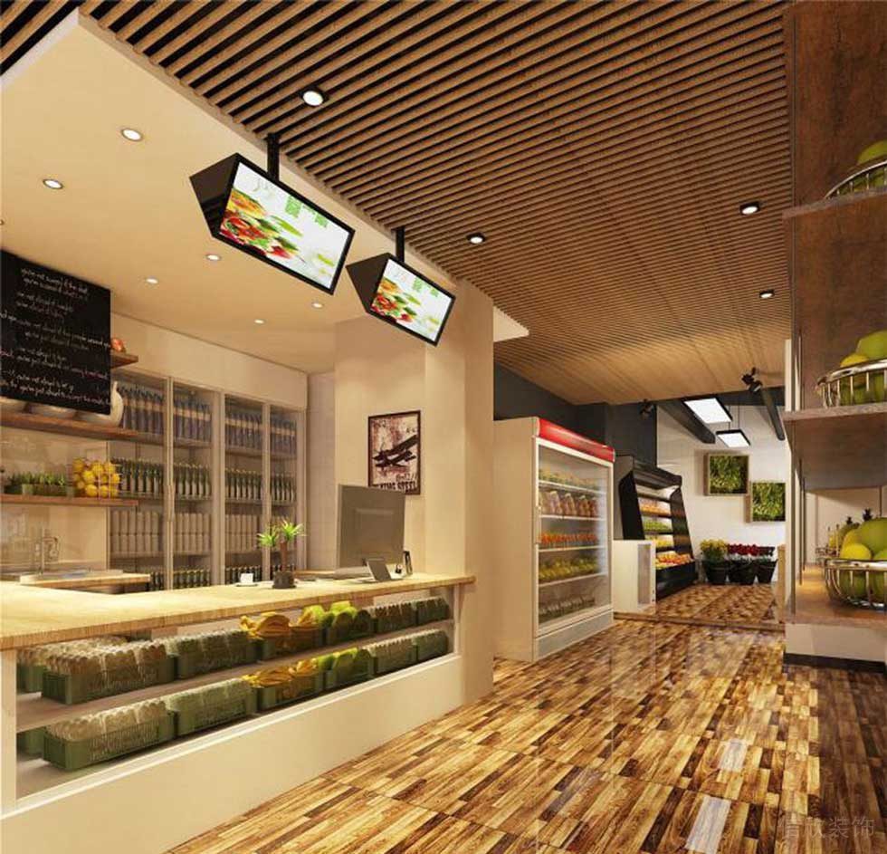 深圳普通水果店收銀臺(tái)裝修