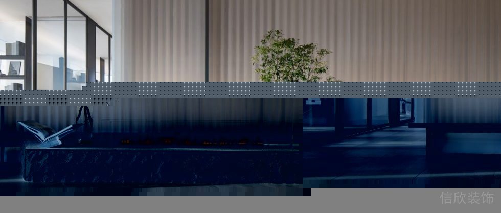 藍(lán)色現(xiàn)代風(fēng)辦公室過道裝修設(shè)計