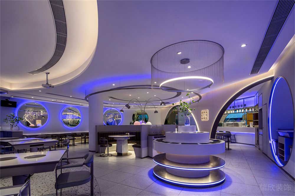 深圳龍崗現(xiàn)代風(fēng)格火鍋店裝修設(shè)計大廳效果圖