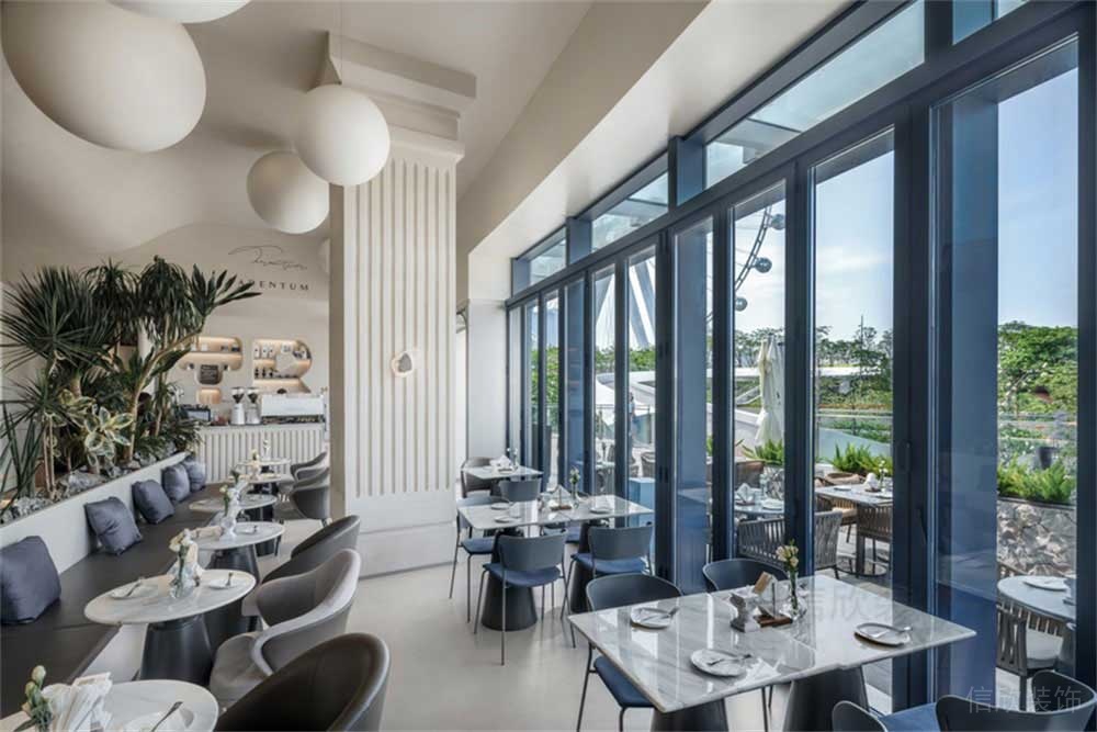 深圳寶安簡約風咖啡餐吧裝修設(shè)計用餐大廳效果圖