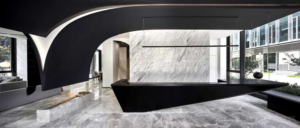 黑白調(diào)前臺區(qū)效果圖設(shè)計(jì)