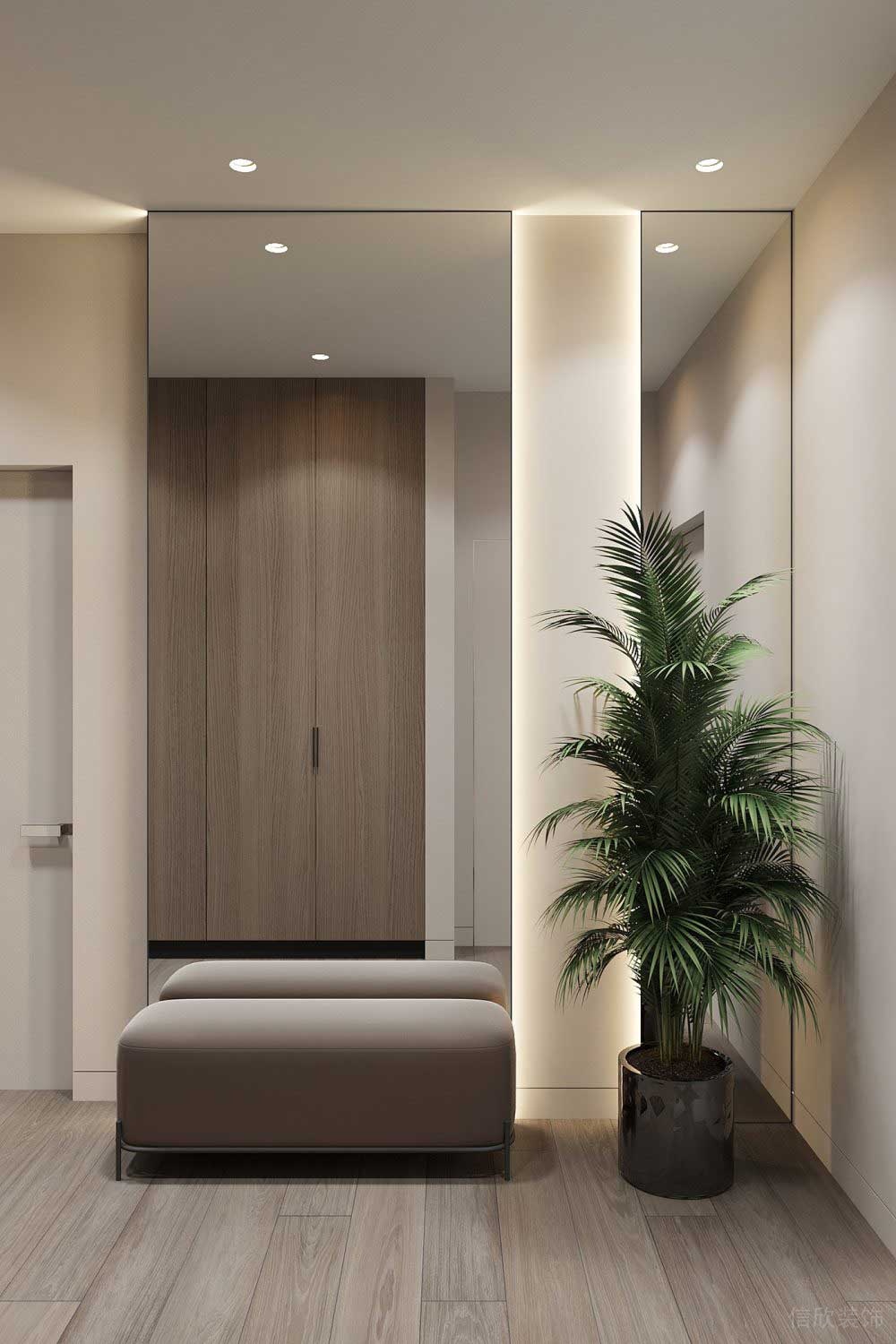 燈飾設(shè)計更衣室裝修店鋪休息區(qū)效果圖暖光燈鏡面裝修