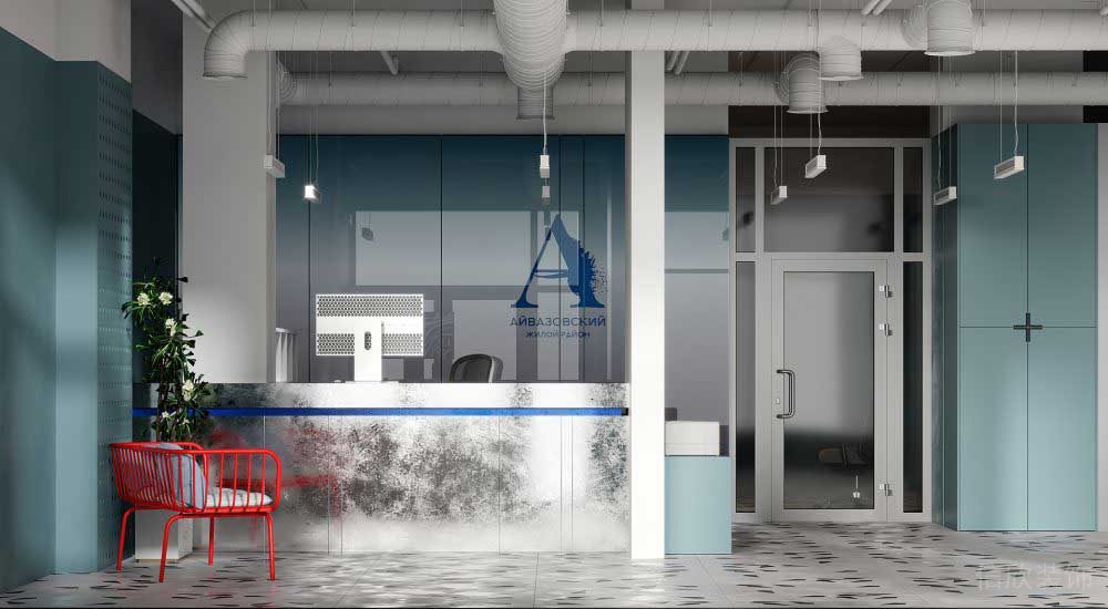 前臺接待區(qū)亞克力板背景墻裝修設(shè)計(jì)