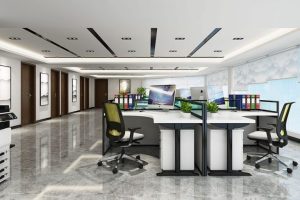 公共辦公區(qū)天花吊頂黑色燈槽效果圖