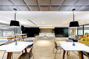 通透的開放式辦公室設(shè)計效果圖