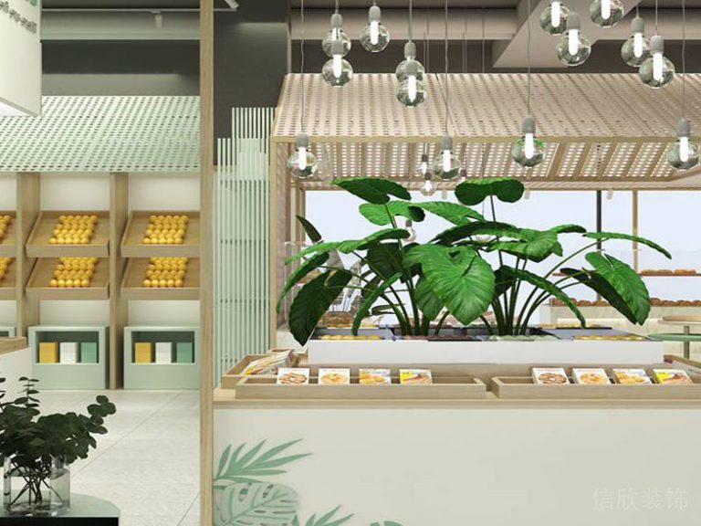 展示區(qū)木格柵展示柜效果圖設(shè)計