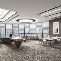 總裁辦公室裝修效果圖天花設計裝修地毯會議室灰色調裝修