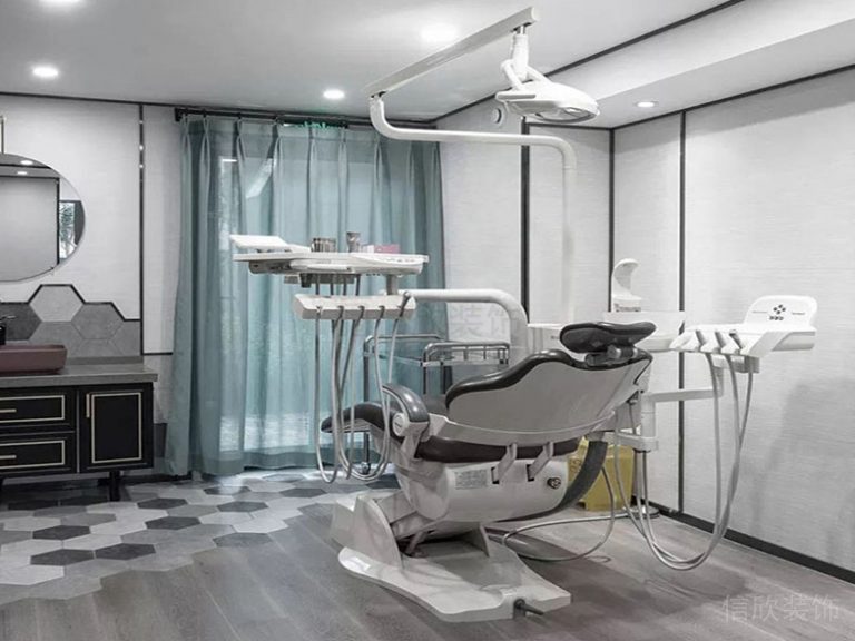 牙科診所休息區(qū)就診臺裝修科技簡約白色效果