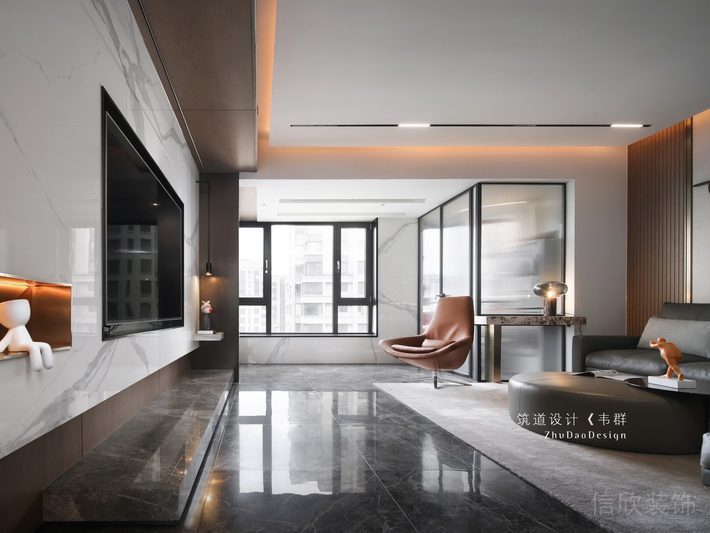 客廳裝修設(shè)計(jì)商務(wù)風(fēng)簡約灰色大理石地板